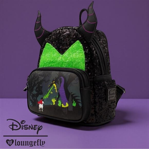 Loungefly Disney Maleficent Sequin Mini
Backpack NWT! - Picture 2 of 6